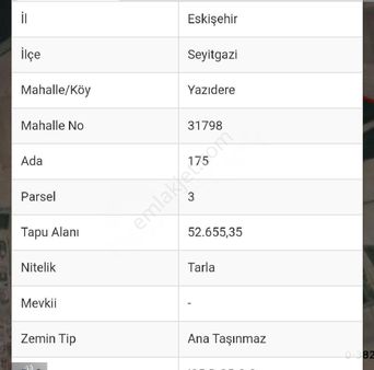 Levent Emlak'tan Seyitgazi Yazıdere De Satılık Tarlalar