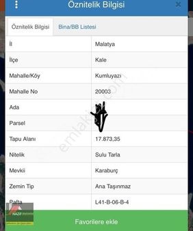 Nazif Gayrimenkulde Kale'de Satılık Hisseli Arazi
