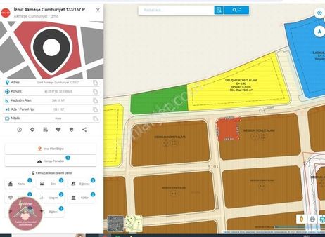 Akmeşede 396m2 %50 İmarı Mevcut Meskun Konut Alanında Arsa