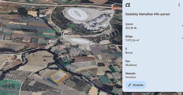 Bursa Mudanya Dedeköy 1/6 Hisseli Tarla