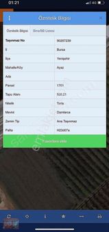 Aktaş 'tan Yenişehir İnegöl Yoluna Cepheli Tarla