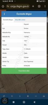 Kayseri İncesu Hamurcu'da Baraj Manzaralı Arsa