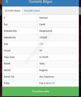 P&a Gayrimenkulden Canik Gürgenyatakta Deniz Manzarali Tarla