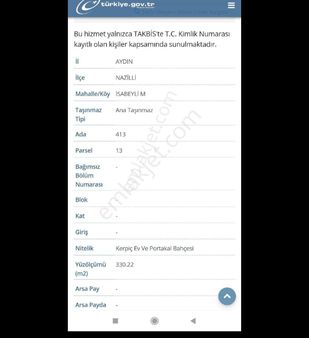 Nazilli'nin Gözde Yeri İsabeylide Yatırımlık Arsa
