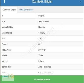 Seydikemer Kıncılarda Yanyana 2 Parsel