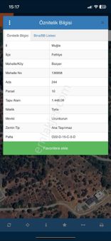 Fethiye Bozyer Mah 1448 M2 Satılık Tarla