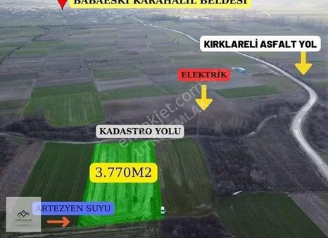 Babaeski Karahalil Beldesinde Köydibi 3770 M2 Satılık Bahçe