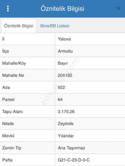 3.170 M2 Deniz Manzaralı Zeytinlik