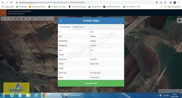 Öz Atalay Gayrimenkulden 6481 Metre Antep Yolu Üstü Arazi Satlık