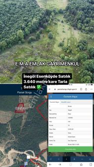 E.m.a Emlak Gayrimenkul Güvencesinde İnegöl Esenköyde Satılık 3.640 M2 Fırsat Tarla