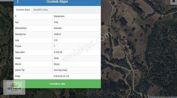 Kastamonu Araç 'ta Satılık Tarla