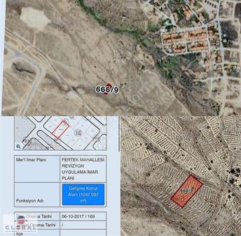 Globalden Fertekte Kelepir 1047 Mt2 0.60 Emsal Önü Park Arsa