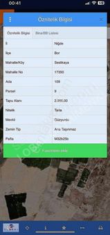 Bor Seslikayada 2.900 Mt2 Satılık Tarla