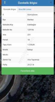 Kamer'den Gümüşhane Merkez Eskibağlarda Satılık Arsa