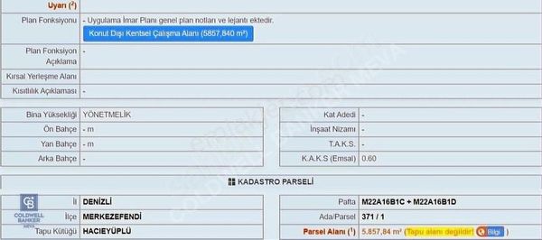 Hacıeyüplü Mh. 5.858 M² Satılık Sanayi Arsası