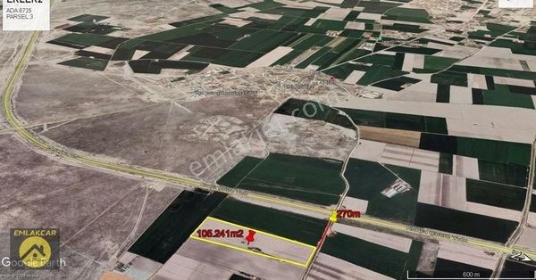 Emlakcar Dan Erlerde 105.000m² Yatırımlık Satılık Tarla
