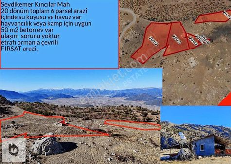 Satılık 20 Dönüm 6 Parsel Arazi