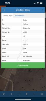 Burdur Yeşilova Gökçeyaka Köyü’nde Satılık Tarla