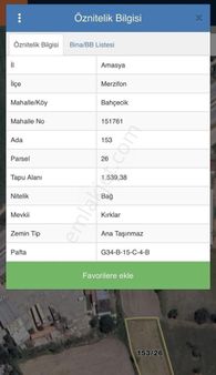 Baki Emlak'tan Bahçecik’te 1540 M2 Bağ