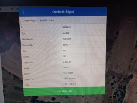 Kırklareli Merkez Yündolan Köyünde 2352 M2 Tarla Satılıktır.