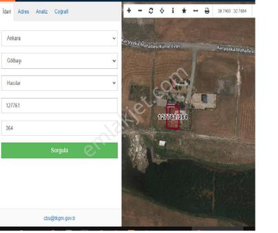Eslemden Gölbaşı Hacılar Mah. Satılık Arsa