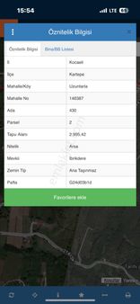 Kartepe Uzuntarlada Satılık 2995 M2 Arsa