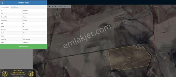 Kaplan Gayrimenkul’den Eskişehir Sivrihisar Aktaş Mahallesinde 78.314 M² Satılık Tarla