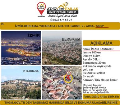 İzmir-bergama-yukarıada Satılık-58m2arsa