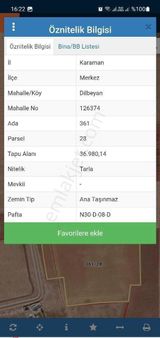 Karaman Dilbeyan Köyünde Satılık Tarla Gezer Emlak Tan