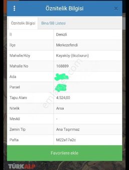 Denizli Kayaköy Bozburunda İmarli Sanayi Arsasi