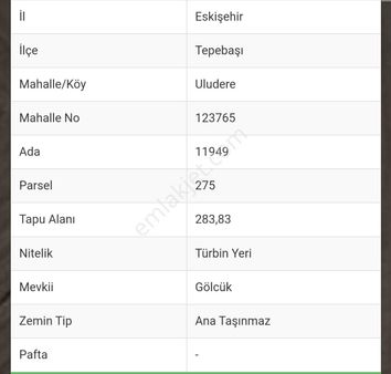 İki Gayrimenkul Danışmanlık Dan Uludere Mahallesinde Satılık 3601 Mt Tarla