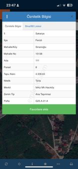 Sakarya Ferizli Sinanoğlu Mahallesi Mükemmel Konumda Yerimiz Satışa Sunulmuştur