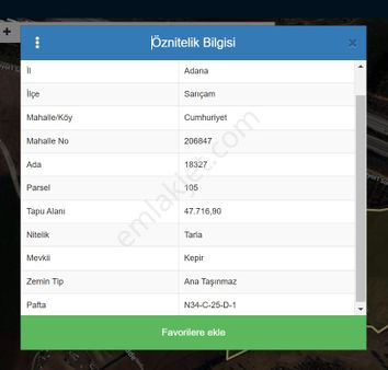 Satılık Tarla - Adana Sarıçam Cumhuriyet Mahallesi 12 Dönüm