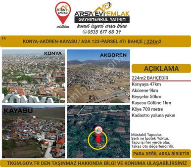 Konya Akgören Kayasu Satılık 224m2 Bahçe