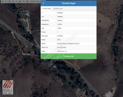 Adalı'dan Keskin Uludere Yol Üzeri Satılık Arazi