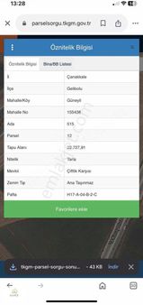Gelibolunun En Güzel Köyü Güneyli Köyünde Satılık Tek Tapu Tarla