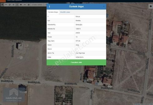 -han Emlak- Saraçoğlu' Da 2 Kata İmarlı 578 M2 Satılık Arsa 1004
