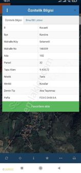 9.458,72 M2 Hisseli Satılık Tarla