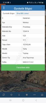 Karaman Pınarbaşı Köyünde Satılık Tarla Gezer Emlak Tan