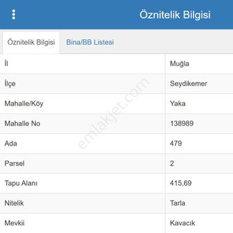 Muğla Seydikemer Yaka Merkezde Yaka Park'a Komşu