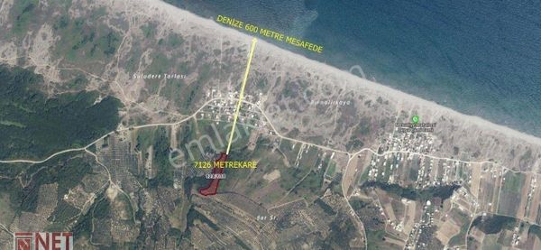 Bursa Mudanya Mesudiye Satılık Denize 600 Metre 7126 Metrkare Arazi