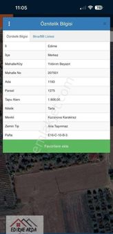 Arda Emlak Ofisin’den Kapıkule Yolu Yakını Bağ Bahçe Yapımına Uygun Yolu Bulunan Yer