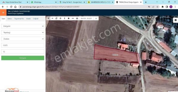 Recep Ümit Emlak'tan Uluderede Satılık 1665 M2 Tarla