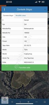 Çal Baklançakırlar'da 25.152m² Satılık Tarla