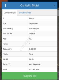 Tuncay Dan Gökçehüyük Te Satılık Parsel