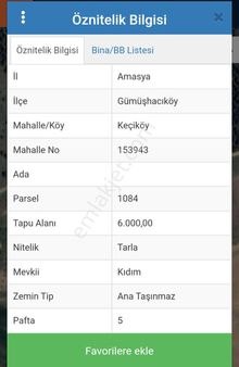 Gümüşhacıköy Satılık Tarla