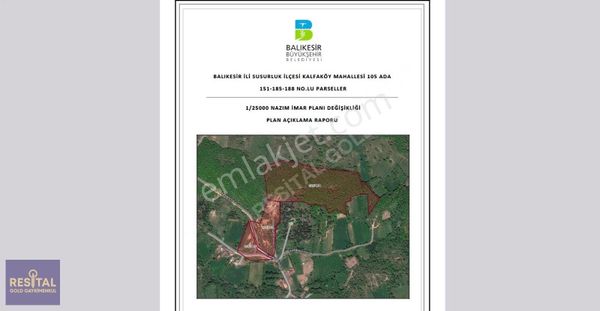 Balıkesir Susurluk Kalfaköy Eko Turizm Alanında İmarlı Arsa