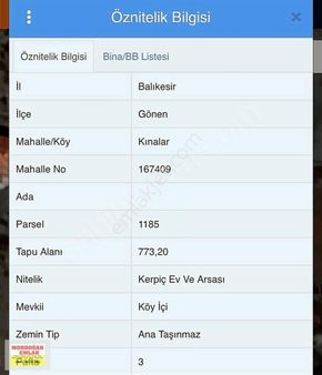 Mordoğan Emlaktan Gönen Kınalarda 773 M2 İmarlı Satılık Arsa