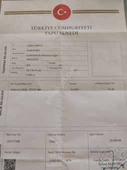 Kırklareli Babaeskide Satılık Arsa