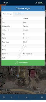 Aksu Çamköy İmarlı Villa Arsası